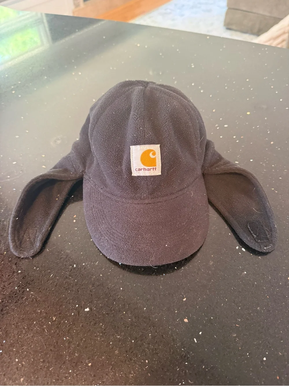 Carhartt Black Earflap Cap - Insulated Fleece Hat